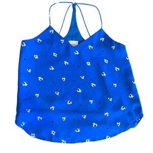 5/$25 Harper Blue and White Floral Tank XS